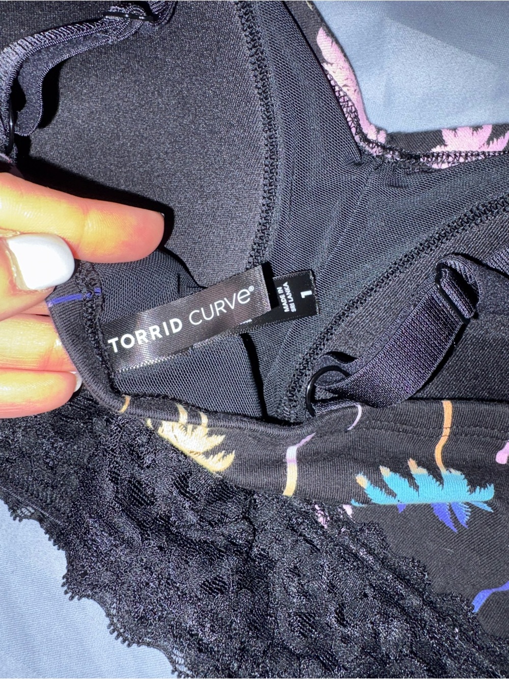 Torrid Curve size 1 bralette lounge bra set of 2 palm trees mermaid scales - Picture 6 of 6